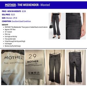 MOTHER Women's Charcoal Flare Jeans - Wanted